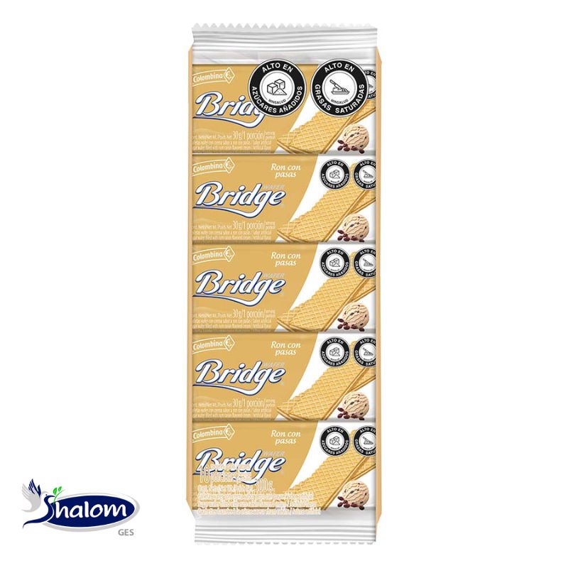 Galleta Bridge Ron Con Pasas *10Un