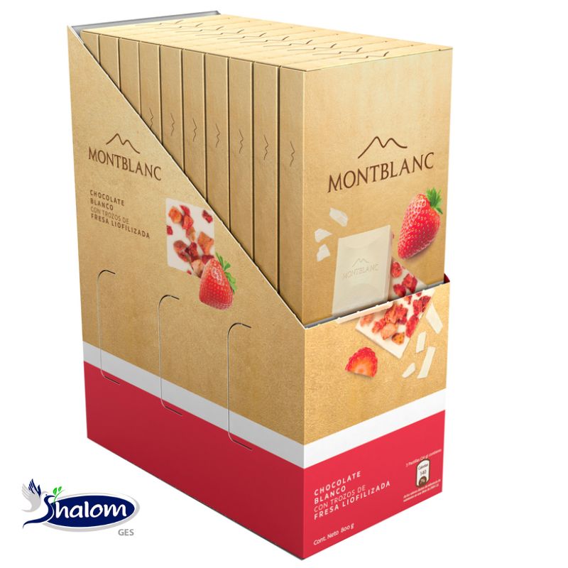 Chocolatina Montblanc Fresa Blanca 1Und*80Gr