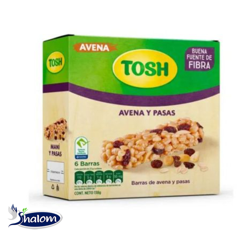 Barra Tosh Avena Pasas *6Und*23Gr