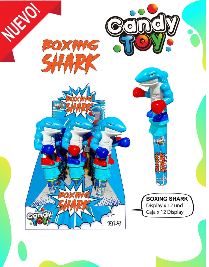 CANDY TOY BOXING SHARK - 12 UND