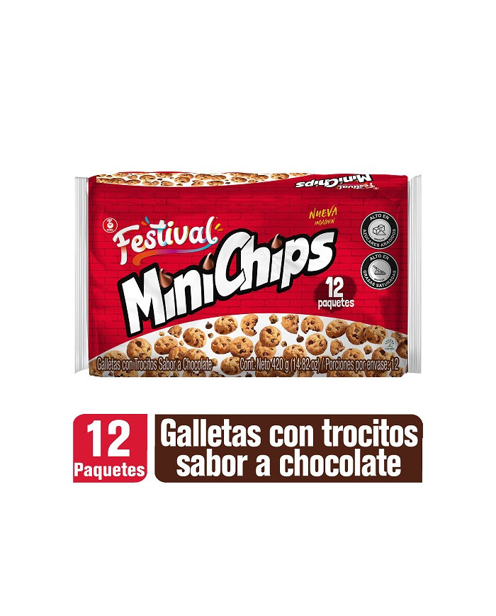 Galletas Minichips Chocolate  Bs. X12