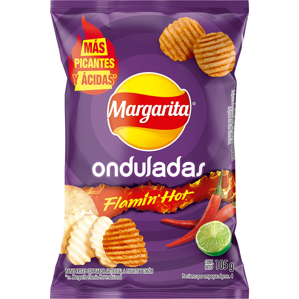 PAPAS MARGARITA ONDULADA FLAMIN HOT 105G