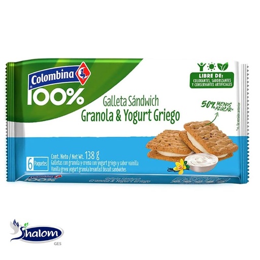 [EC9952] Galleta Colombina Sandwich Yogurt Griego *138Grs