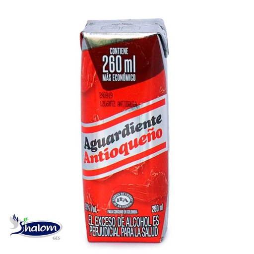 [EC55] Aguardiente Antioqueño Rojo Tetra *260Ml