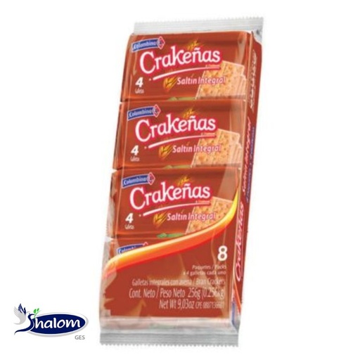 [EC1307] Galleta Crakeñas Saltin Integral *8Un *32Grs