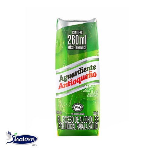 [EC2879] Aguardiente Antioqueño Verde Sin Azucar *260Ml