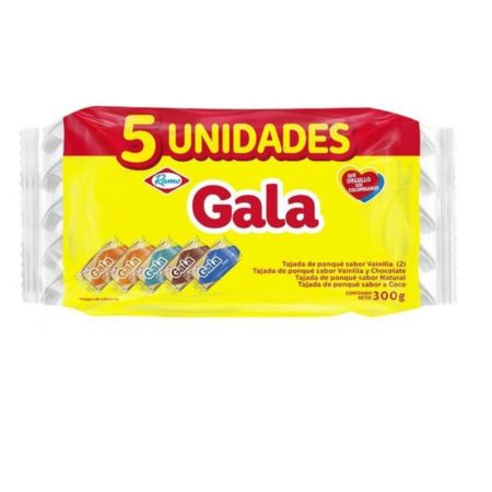 [EC3001] PONQUE GALA X60GR SABORES SURTIDOS - PAQUETE X 5 