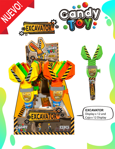 [EC] CANDY TOY EXCAVATOR - 12 UND