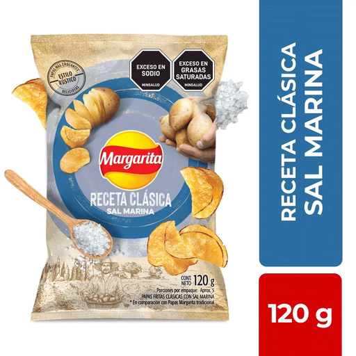 [EC1615] PAPAS MARGARITA RECETA CLÁSICA NATURAL 120G