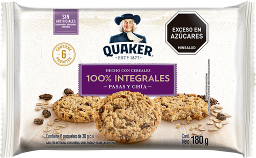 [EC1629] QUAKER AVENA PASAS 30G X 6